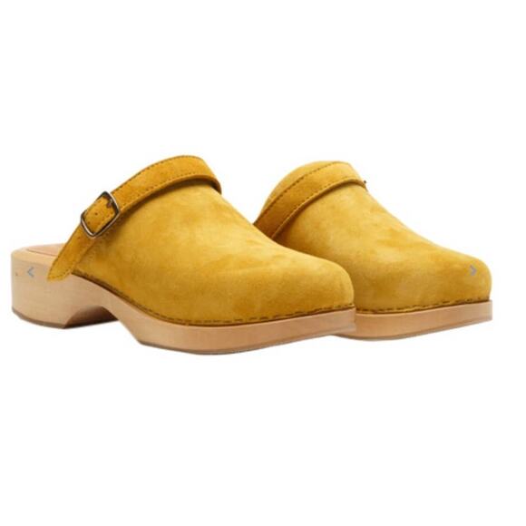 RE/DONE 70s Classic Yellow Suede Clogs - 39 US 9 - Picture 1 of 12